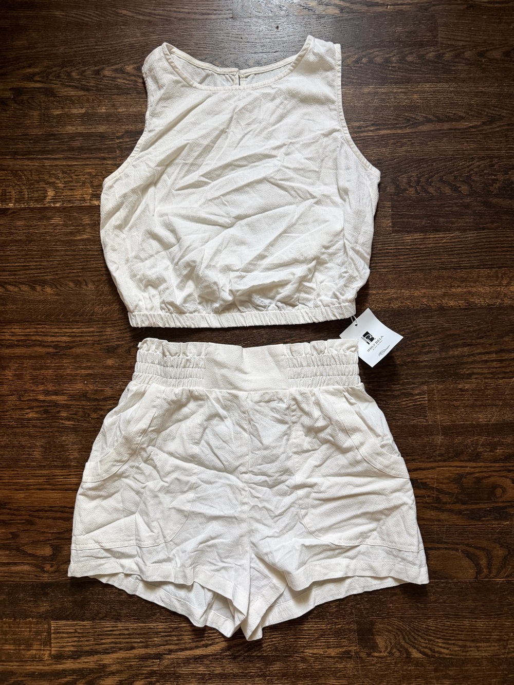 Imily Bela Women’s White Two-Piece Tank & Shorts Set — White